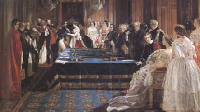 Edward Matthew Ward The Investiture of Napoleon III with the Order of the Garter 18 April 1855 (mk25) Spain oil painting art